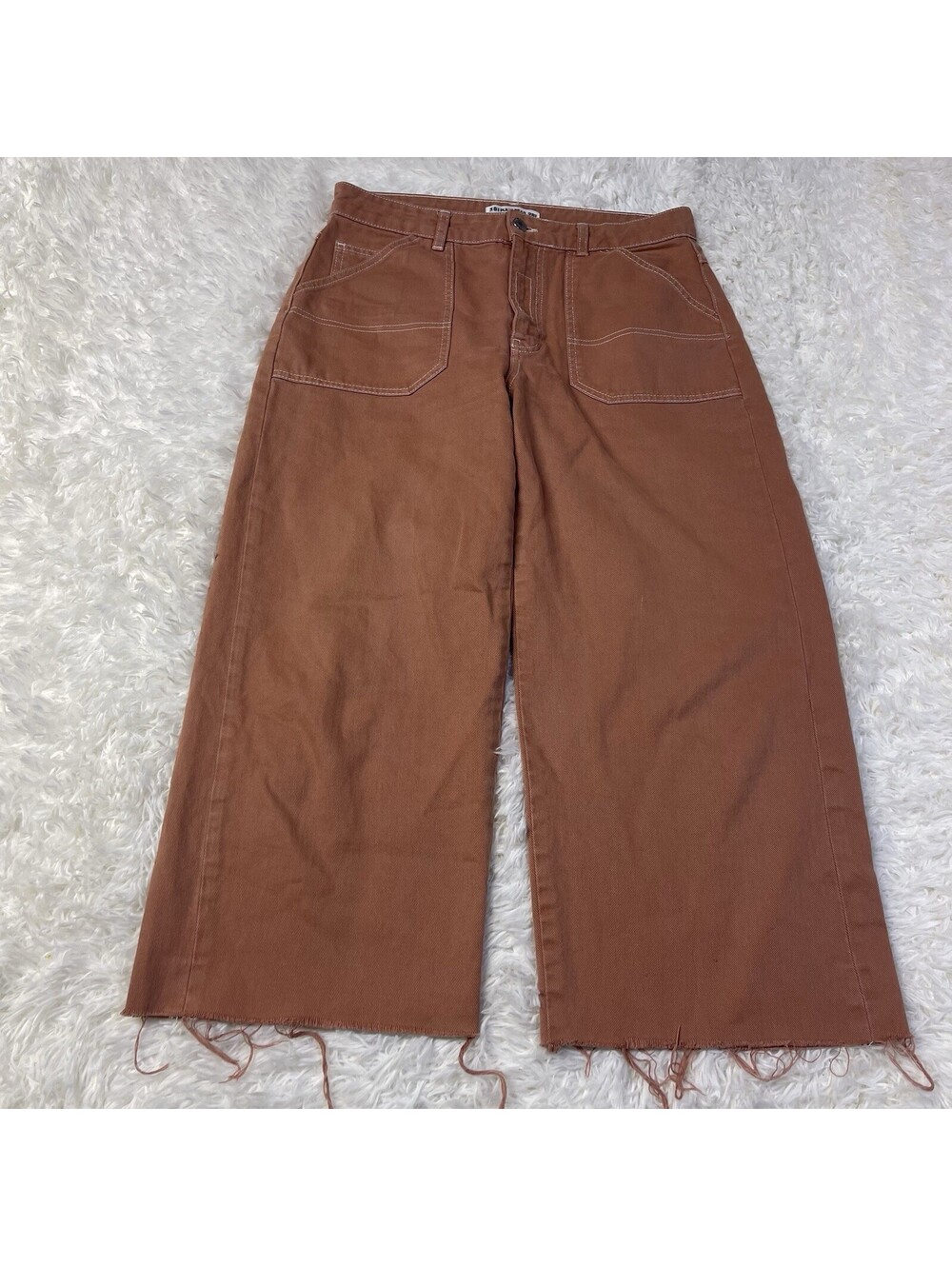 PULL & BEAR Women Jeans Pants Brown Ankle